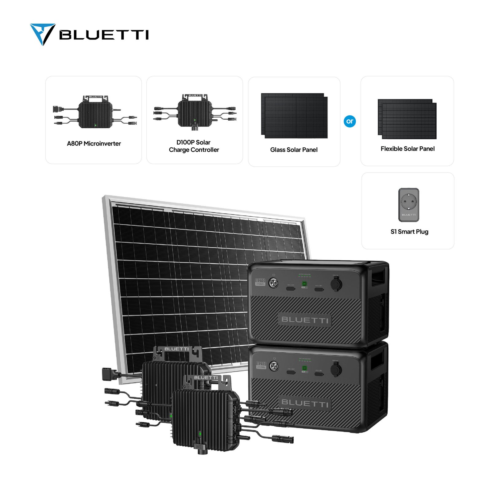 Bluetti Compact 350W/450W/550W Balcony Solar System Kit with 800W Micro Inverter Battery EU Certified DIY Installation Energy Savings - Image 5